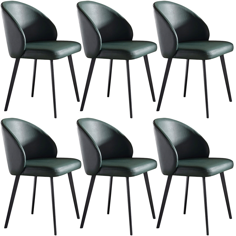 Contemporary Kitchen Dining Side Chair Leather Dining Chairs Green 6 Piece Set Clearhalo 'Dining Chairs' 'Dining Tables & Seating' 'dining_chair' 'furn' 'furn_dining_chair' 'Furniture' 'Kitchen & Dining Furniture' 5279240