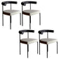 Upholstered Armless Dining Chairs Contemporary Open Back Side Furniture in Matte Finish