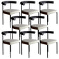 Upholstered Armless Dining Chairs Contemporary Open Back Side Furniture in Matte Finish