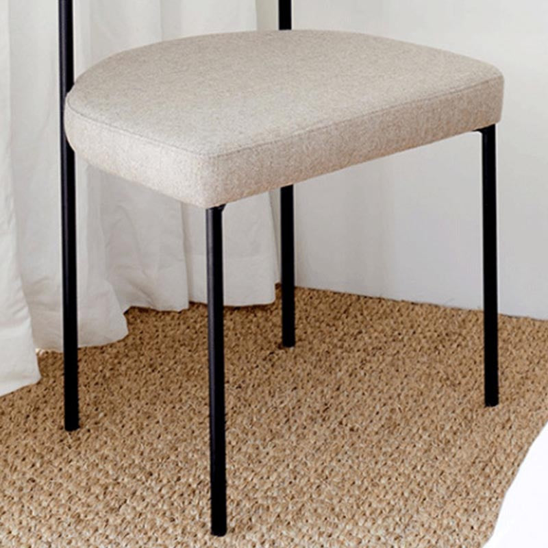 Upholstered Armless Dining Chairs Contemporary Open Back Side Furniture in Matte Finish