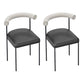 Upholstered Armless Dining Chairs Contemporary Open Back Side Furniture in Matte Finish