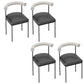 Upholstered Armless Dining Chairs Contemporary Open Back Side Furniture in Matte Finish