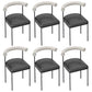 Upholstered Armless Dining Chairs Contemporary Open Back Side Furniture in Matte Finish