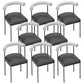 Upholstered Armless Dining Chairs Contemporary Open Back Side Furniture in Matte Finish