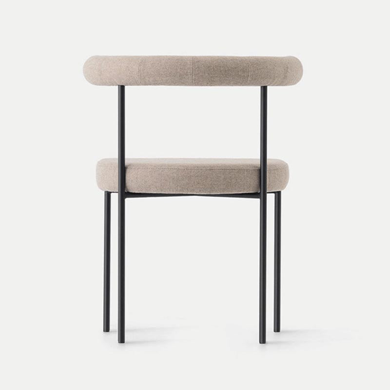 Upholstered Armless Dining Chairs Contemporary Open Back Side Furniture in Matte Finish