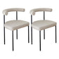 Upholstered Armless Dining Chairs Contemporary Open Back Side Furniture in Matte Finish