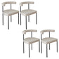 Upholstered Armless Dining Chairs Contemporary Open Back Side Furniture in Matte Finish