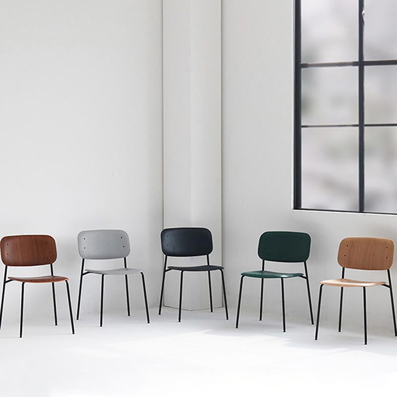 Armless Dining Chairs Wood Open Back Dining Side Furniture in Matte Finish Clearhalo 'Dining Chairs' 'Dining Tables & Seating' 'dining_chair' 'furn' 'furn_dining_chair' 'Furniture' 'Kitchen & Dining Furniture' 5279416