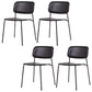 Armless Dining Chairs Wood Open Back Dining Side Furniture in Matte Finish Black 4 Piece Set Clearhalo 'Dining Chairs' 'Dining Tables & Seating' 'dining_chair' 'furn' 'furn_dining_chair' 'Furniture' 'Kitchen & Dining Furniture' 5279418