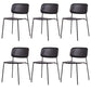 Armless Dining Chairs Wood Open Back Dining Side Furniture in Matte Finish Black 6 Piece Set Clearhalo 'Dining Chairs' 'Dining Tables & Seating' 'dining_chair' 'furn' 'furn_dining_chair' 'Furniture' 'Kitchen & Dining Furniture' 5279420