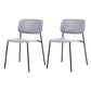 Armless Dining Chairs Wood Open Back Dining Side Furniture in Matte Finish Grey 2 Piece Set Clearhalo 'Dining Chairs' 'Dining Tables & Seating' 'dining_chair' 'furn' 'furn_dining_chair' 'Furniture' 'Kitchen & Dining Furniture' 5279425