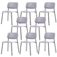 Armless Dining Chairs Wood Open Back Dining Side Furniture in Matte Finish Grey 8 Piece Set Clearhalo 'Dining Chairs' 'Dining Tables & Seating' 'dining_chair' 'furn' 'furn_dining_chair' 'Furniture' 'Kitchen & Dining Furniture' 5279431