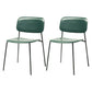Armless Dining Chairs Wood Open Back Dining Side Furniture in Matte Finish Green 2 Piece Set Clearhalo 'Dining Chairs' 'Dining Tables & Seating' 'dining_chair' 'furn' 'furn_dining_chair' 'Furniture' 'Kitchen & Dining Furniture' 5279433