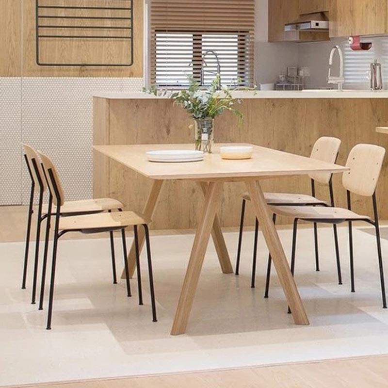 Armless Dining Chairs Wood Open Back Dining Side Furniture in Matte Finish Clearhalo 'Dining Chairs' 'Dining Tables & Seating' 'dining_chair' 'furn' 'furn_dining_chair' 'Furniture' 'Kitchen & Dining Furniture' 5279438