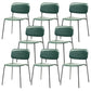 Armless Dining Chairs Wood Open Back Dining Side Furniture in Matte Finish Green 8 Piece Set Clearhalo 'Dining Chairs' 'Dining Tables & Seating' 'dining_chair' 'furn' 'furn_dining_chair' 'Furniture' 'Kitchen & Dining Furniture' 5279439