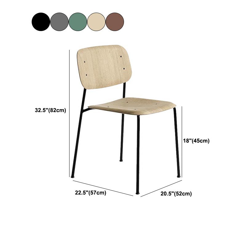 Armless Dining Chairs Wood Open Back Dining Side Furniture in Matte Finish Clearhalo 'Dining Chairs' 'Dining Tables & Seating' 'dining_chair' 'furn' 'furn_dining_chair' 'Furniture' 'Kitchen & Dining Furniture' 5279451