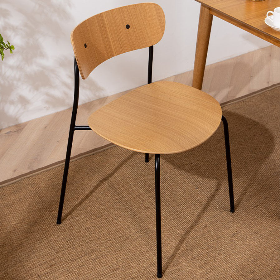 Sedia da pranzo industriale sedia da pranzo piegata con gambe nere