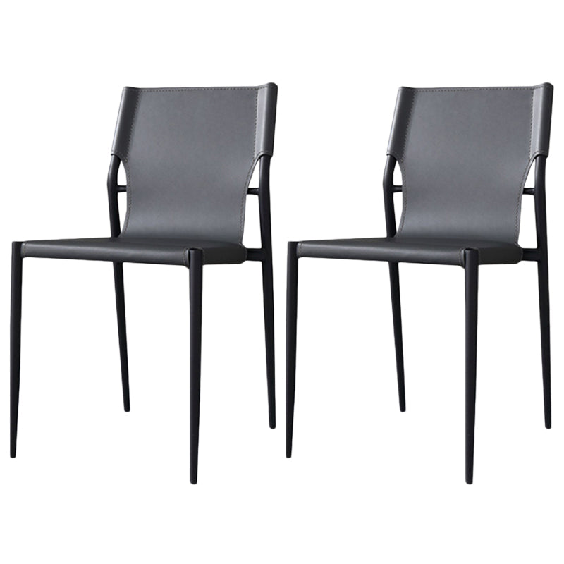 Leather Dining Side Chairs Modern Indoor-Outdoor Chair for Home Grey 2 Piece Set Clearhalo 'Dining Chairs' 'Dining Tables & Seating' 'dining_chair' 'furn' 'furn_dining_chair' 'Furniture' 'Kitchen & Dining Furniture' 5279532