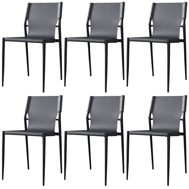 Leather Dining Side Chairs Modern Indoor-Outdoor Chair for Home Grey 6 Piece Set Clearhalo 'Dining Chairs' 'Dining Tables & Seating' 'dining_chair' 'furn' 'furn_dining_chair' 'Furniture' 'Kitchen & Dining Furniture' 5279536