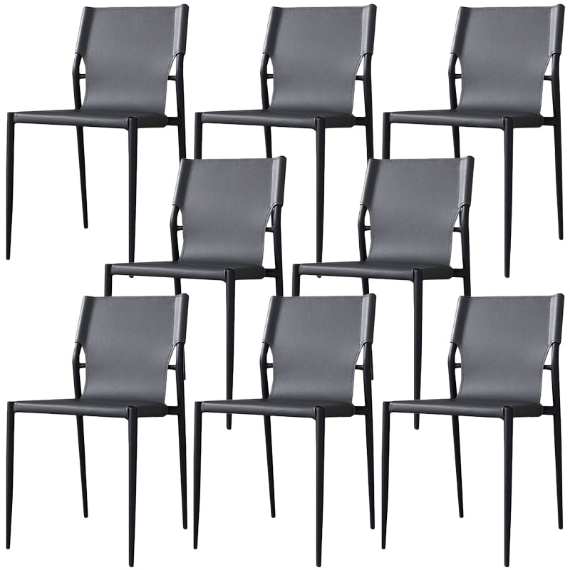 Leather Dining Side Chairs Modern Indoor-Outdoor Chair for Home Grey 8 Piece Set Clearhalo 'Dining Chairs' 'Dining Tables & Seating' 'dining_chair' 'furn' 'furn_dining_chair' 'Furniture' 'Kitchen & Dining Furniture' 5279538