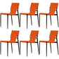 Leather Dining Side Chairs Modern Indoor-Outdoor Chair for Home Orange 6 Piece Set Clearhalo 'Dining Chairs' 'Dining Tables & Seating' 'dining_chair' 'furn' 'furn_dining_chair' 'Furniture' 'Kitchen & Dining Furniture' 5279544