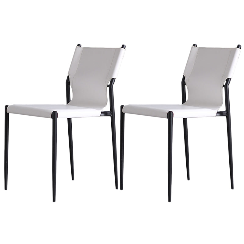 Leather Dining Side Chairs Modern Indoor-Outdoor Chair for Home White 2 Piece Set Clearhalo 'Dining Chairs' 'Dining Tables & Seating' 'dining_chair' 'furn' 'furn_dining_chair' 'Furniture' 'Kitchen & Dining Furniture' 5279547