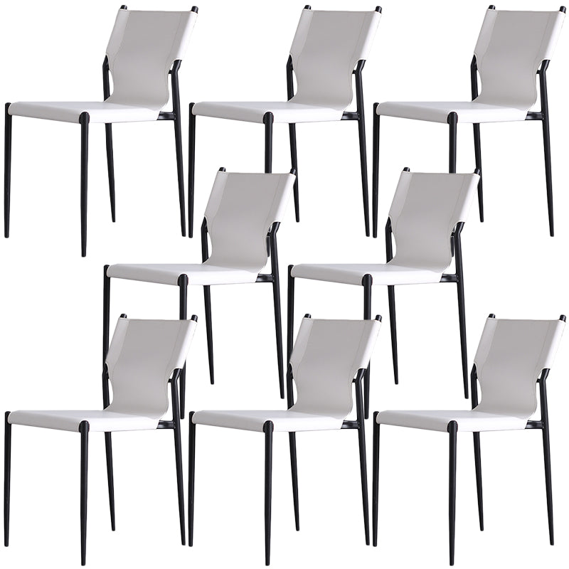 Leather Dining Side Chairs Modern Indoor-Outdoor Chair for Home White 8 Piece Set Clearhalo 'Dining Chairs' 'Dining Tables & Seating' 'dining_chair' 'furn' 'furn_dining_chair' 'Furniture' 'Kitchen & Dining Furniture' 5279553