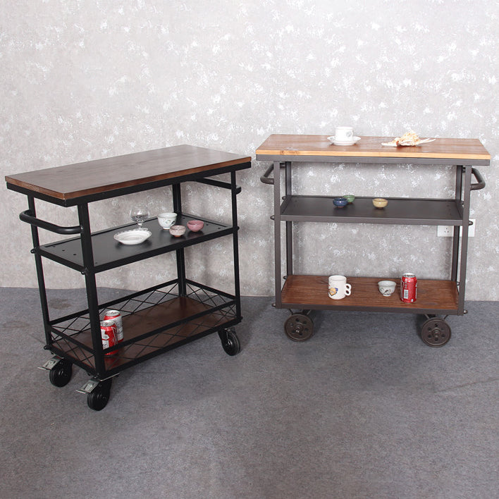 Rolling Prep Table Modern Wood Rectangular Prep Table for Dining Room Clearhalo 'furn' 'furn_kitchen_islands_carts' 'Furniture' 'Kitchen & Dining Furniture' 'Kitchen Islands & Carts' 'kitchen_islands_carts' 5279598