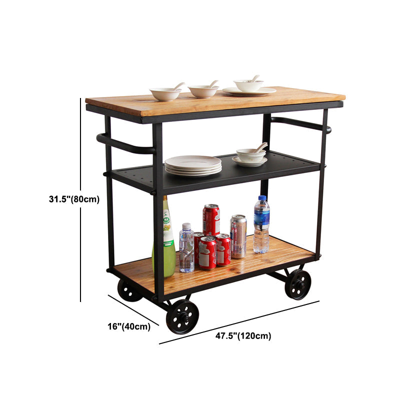 Rolling Prep Table Modern Wood Rectangular Prep Table for Dining Room Clearhalo 'furn' 'furn_kitchen_islands_carts' 'Furniture' 'Kitchen & Dining Furniture' 'Kitchen Islands & Carts' 'kitchen_islands_carts' 5279608