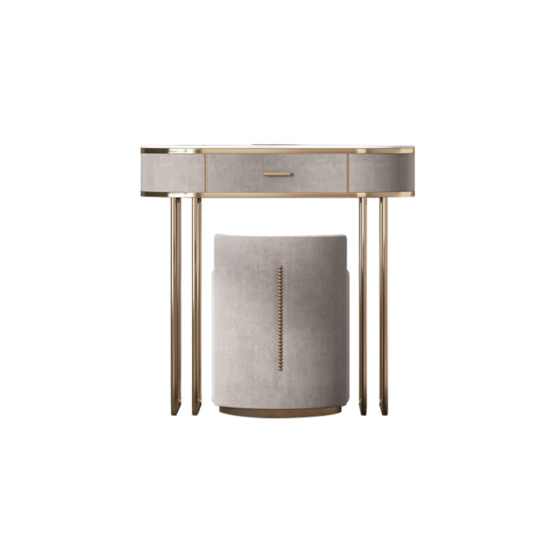 Sgabelli da tavolo da trucco da vanità a 5 cassetti con accento in legno