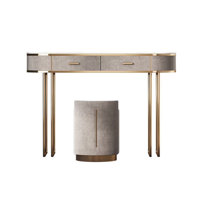 Sgabelli da tavolo da trucco da vanità a 5 cassetti con accento in legno