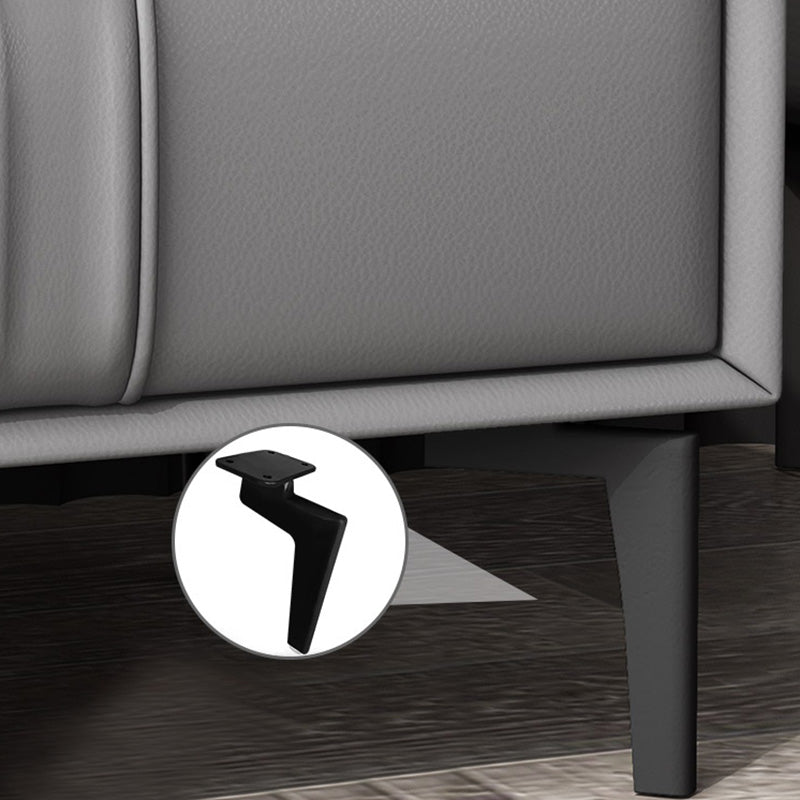 Nightand en faux cuir contemporain 18,5 "de haut 1 - Tire-table de tiroir