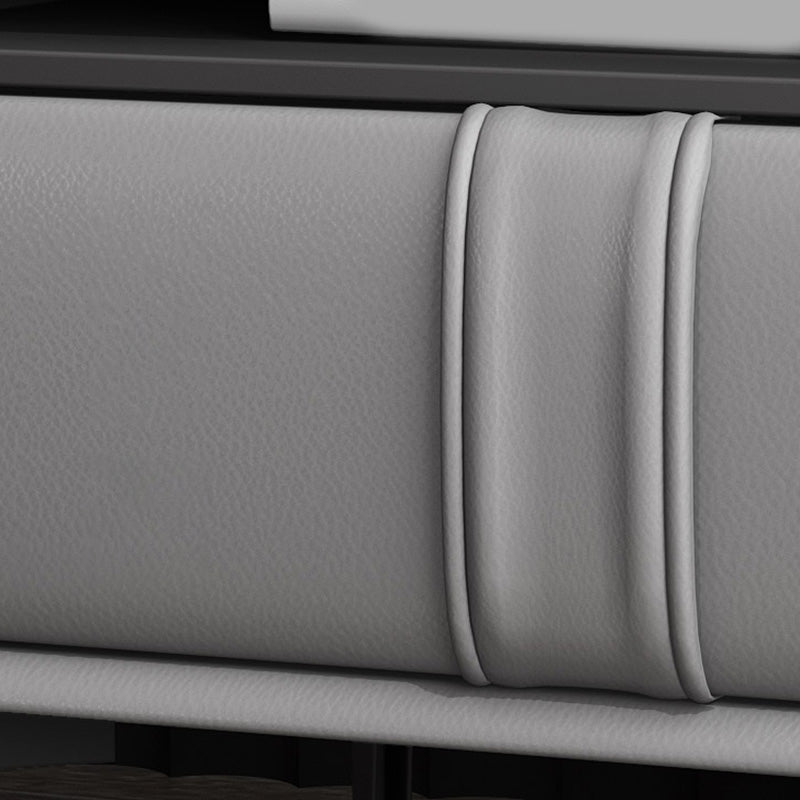 Nightand en faux cuir contemporain 18,5 "de haut 1 - Tire-table de tiroir