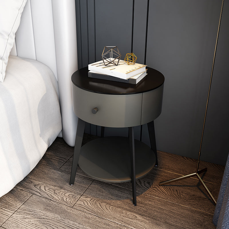 Palabra de noche de madera con estante inferior de 21.65 "de alto 1 - mesita de noche