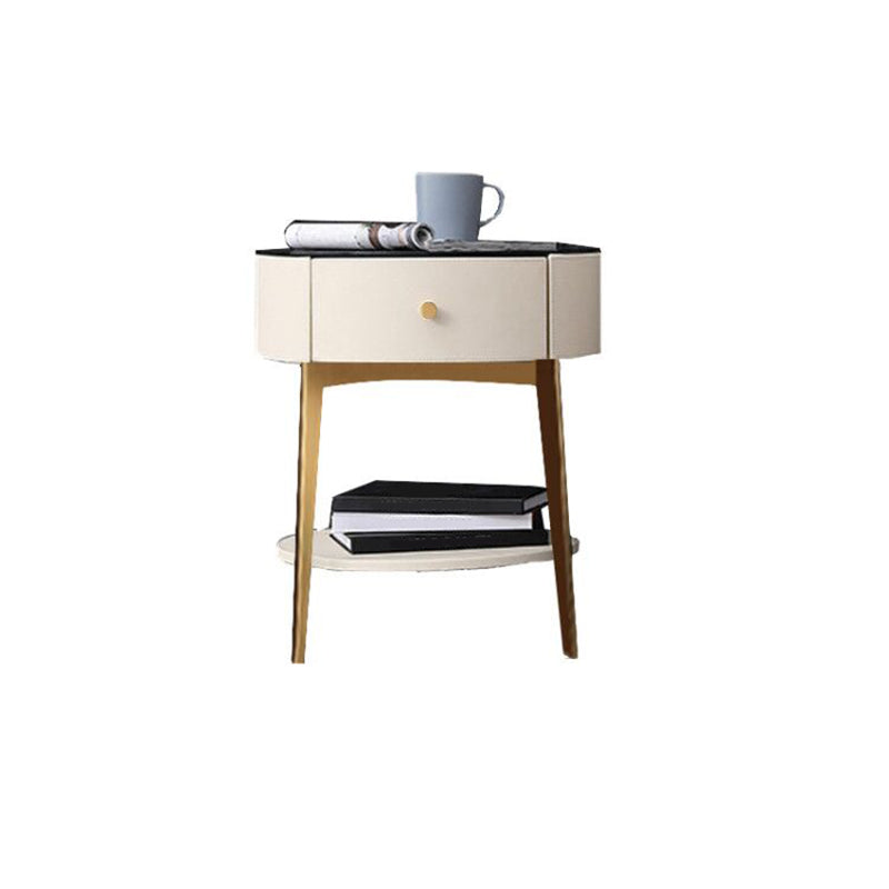 Palabra de noche de madera con estante inferior de 21.65 "de alto 1 - mesita de noche