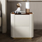 Wooden Nightstand with Tempered Glass 21.65" Tall 2 - Drawer Nightstand