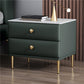 Modern Stone Top Nightstand 2 - Drawer Nightstand with Gold/Black Legs