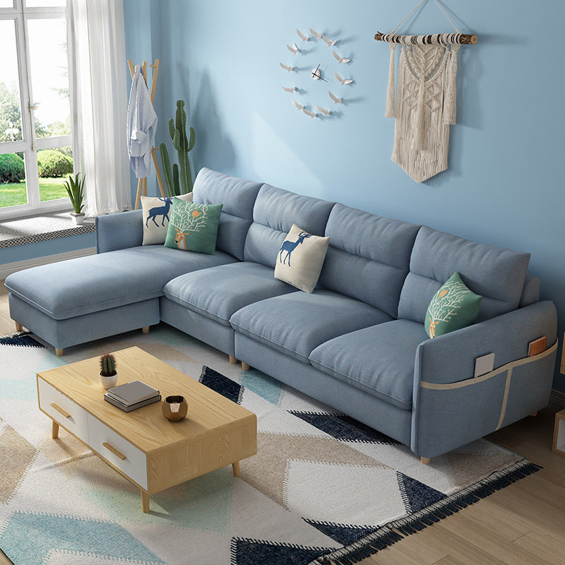 Sofá de espuma de algodón/látex contemporáneo llena de seccional otomana