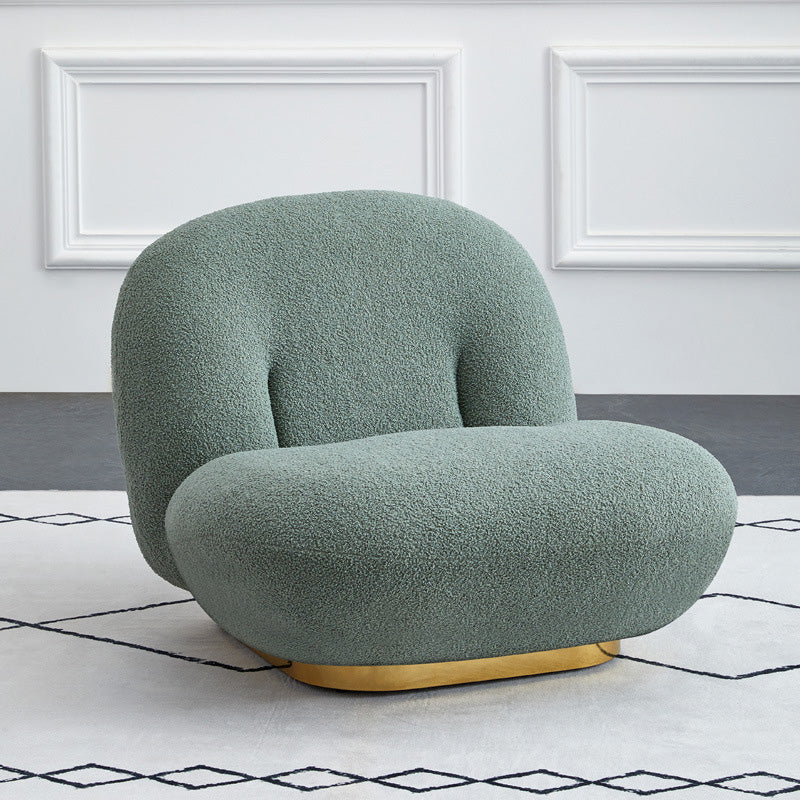 Wool Armless Chair 31.49" L x 27.55" W x 26.77" H Swivel Chair for Living Room Green Swivel Clearhalo 'Accent Chairs' 'accent_chairs' 'Chairs & Seating' 'furn' 'furn_accent_chairs' 'Furniture' 'Living Room Furniture' 5280086