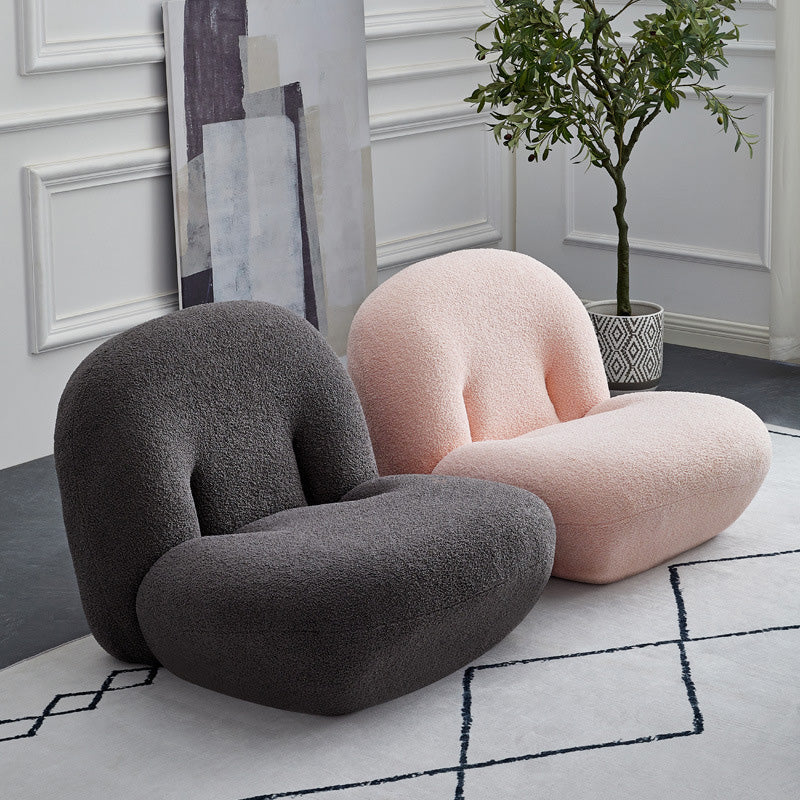 Wool Armless Chair 31.49" L x 27.55" W x 26.77" H Swivel Chair for Living Room Clearhalo 'Accent Chairs' 'accent_chairs' 'Chairs & Seating' 'furn' 'furn_accent_chairs' 'Furniture' 'Living Room Furniture' 5280089