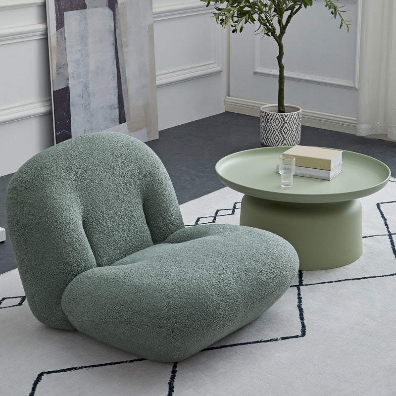 Wool Armless Chair 31.49" L x 27.55" W x 26.77" H Swivel Chair for Living Room Clearhalo 'Accent Chairs' 'accent_chairs' 'Chairs & Seating' 'furn' 'furn_accent_chairs' 'Furniture' 'Living Room Furniture' 5280091