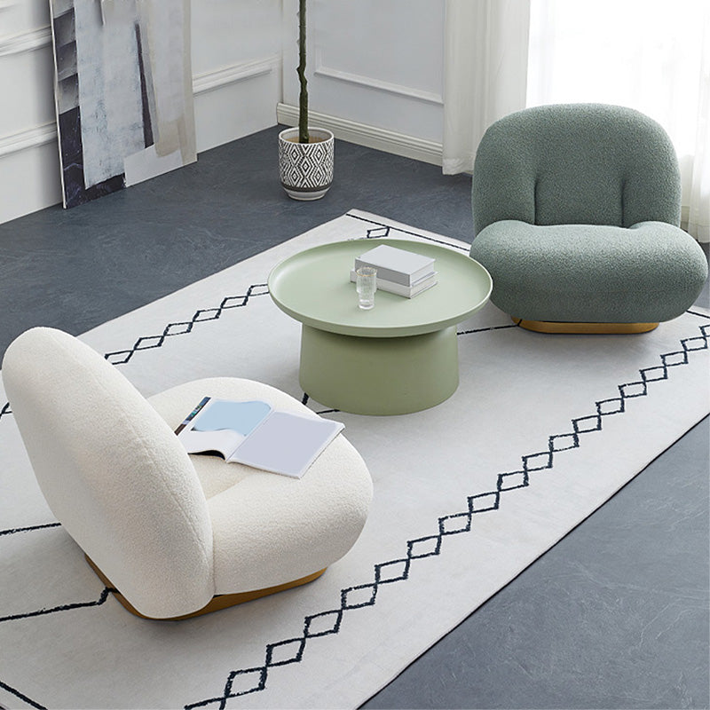 Wool Armless Chair 31.49" L x 27.55" W x 26.77" H Swivel Chair for Living Room Clearhalo 'Accent Chairs' 'accent_chairs' 'Chairs & Seating' 'furn' 'furn_accent_chairs' 'Furniture' 'Living Room Furniture' 5280093