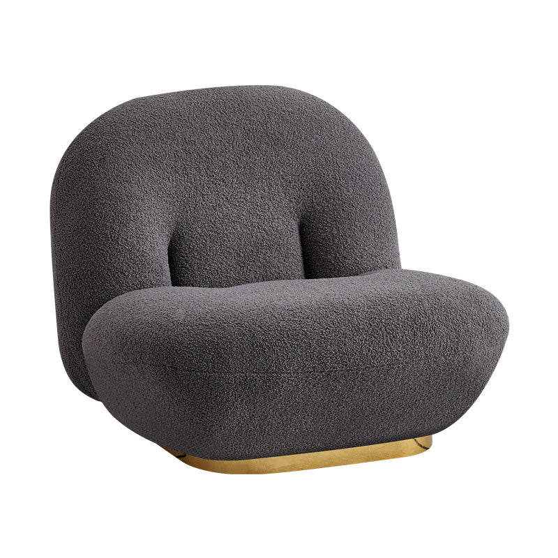 Wool Armless Chair 31.49" L x 27.55" W x 26.77" H Swivel Chair for Living Room Clearhalo 'Accent Chairs' 'accent_chairs' 'Chairs & Seating' 'furn' 'furn_accent_chairs' 'Furniture' 'Living Room Furniture' 5280095