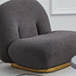 Wool Armless Chair 31.49" L x 27.55" W x 26.77" H Swivel Chair for Living Room Clearhalo 'Accent Chairs' 'accent_chairs' 'Chairs & Seating' 'furn' 'furn_accent_chairs' 'Furniture' 'Living Room Furniture' 5280099