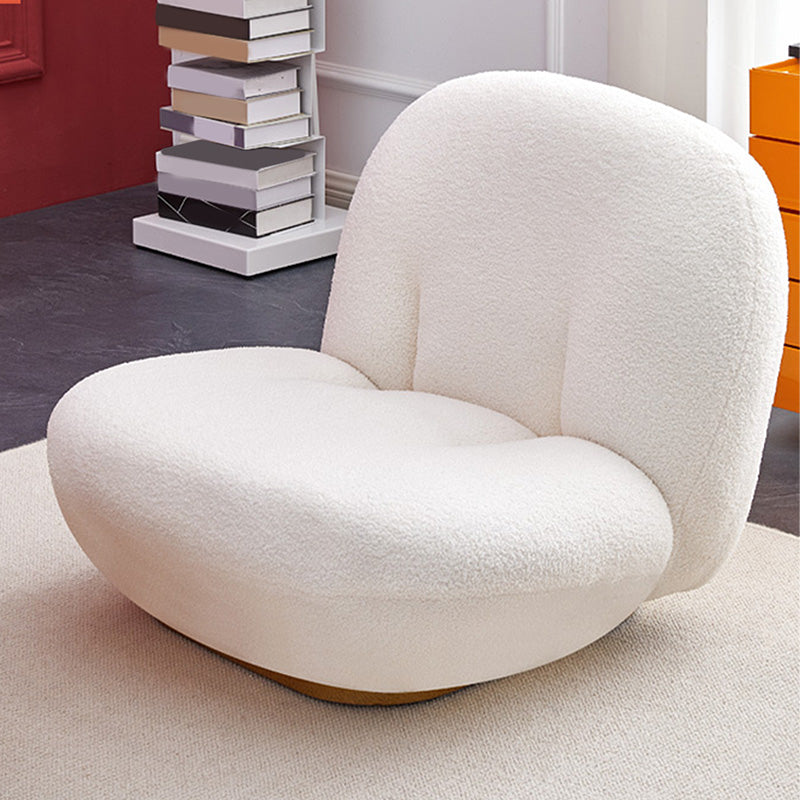 Wool Armless Chair 31.49" L x 27.55" W x 26.77" H Swivel Chair for Living Room Clearhalo 'Accent Chairs' 'accent_chairs' 'Chairs & Seating' 'furn' 'furn_accent_chairs' 'Furniture' 'Living Room Furniture' 5280102