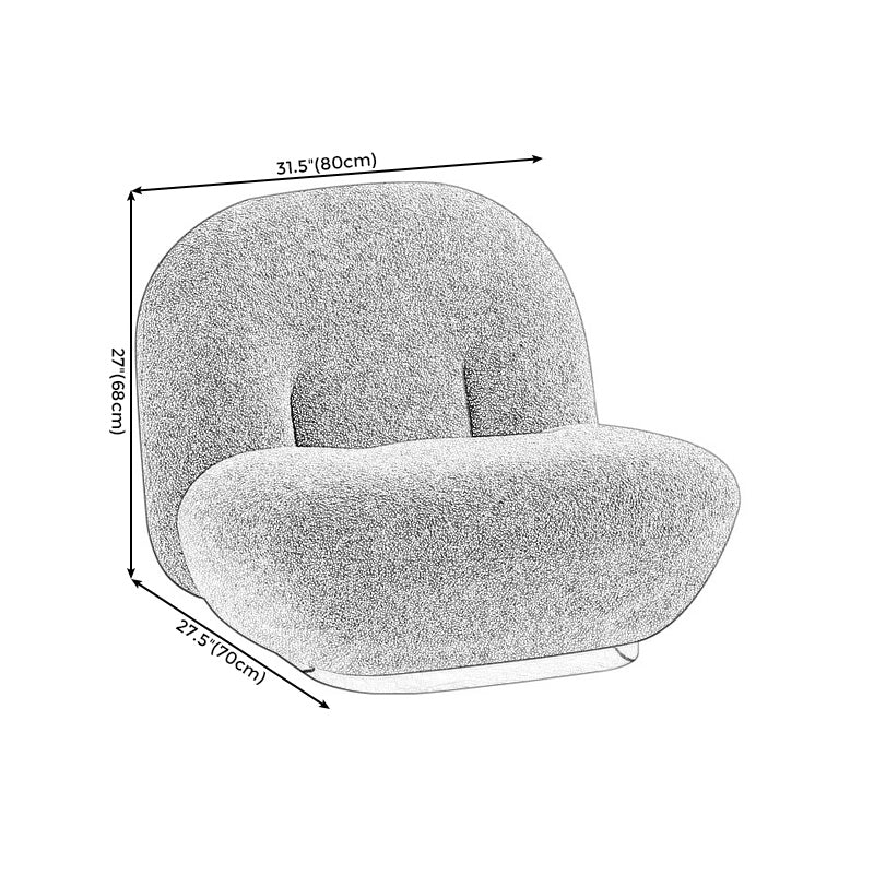 Wool Armless Chair 31.49" L x 27.55" W x 26.77" H Swivel Chair for Living Room Clearhalo 'Accent Chairs' 'accent_chairs' 'Chairs & Seating' 'furn' 'furn_accent_chairs' 'Furniture' 'Living Room Furniture' 5280103