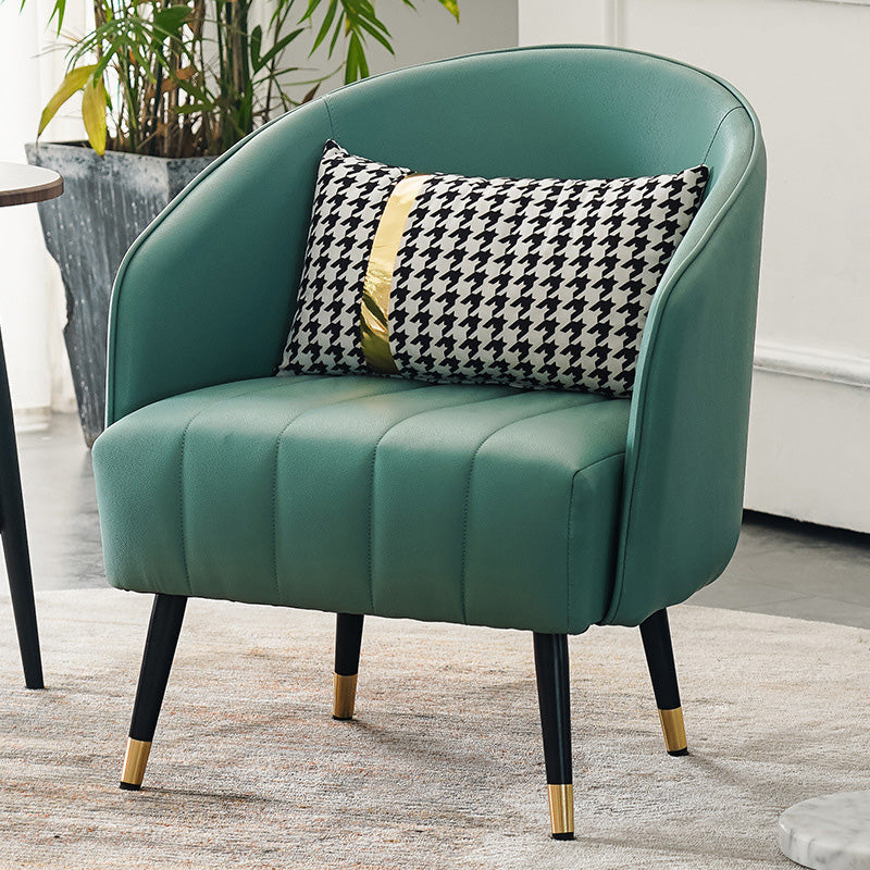 Barrel Accent Chair 25.59" L x 25.59" W x 31.10" H Basic Four Leg Barrel Chair Mint Green Clearhalo 'Accent Chairs' 'accent_chairs' 'Chairs & Seating' 'furn' 'furn_accent_chairs' 'Furniture' 'Living Room Furniture' 5280130