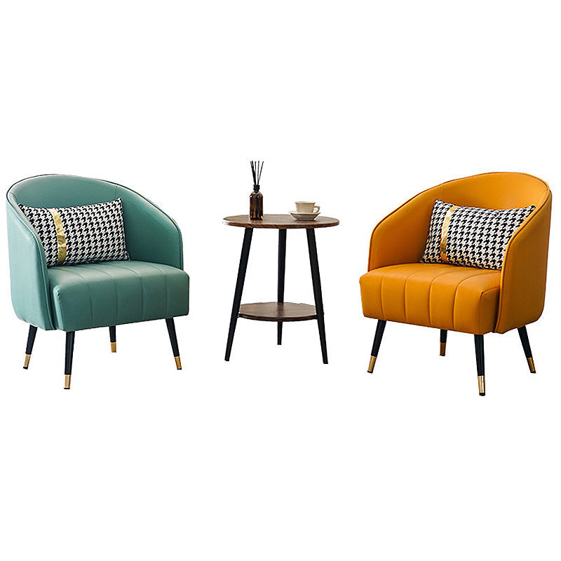 Barrel Accent Chair 25.59" L x 25.59" W x 31.10" H Basic Four Leg Barrel Chair Clearhalo 'Accent Chairs' 'accent_chairs' 'Chairs & Seating' 'furn' 'furn_accent_chairs' 'Furniture' 'Living Room Furniture' 5280137