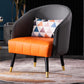 Barrel Accent Chair 25.59" L x 25.59" W x 31.10" H Basic Four Leg Barrel Chair Orange-Gray Clearhalo 'Accent Chairs' 'accent_chairs' 'Chairs & Seating' 'furn' 'furn_accent_chairs' 'Furniture' 'Living Room Furniture' 5280139