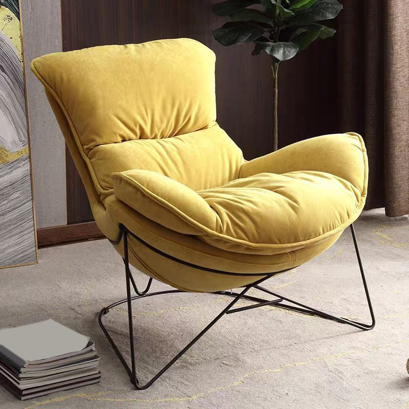 Arms Included Chair 35.44"L x 39.3"W x 35.44"H Chair for Living Room Lemon Yellow Clearhalo 'Accent Chairs' 'accent_chairs' 'Chairs & Seating' 'furn' 'furn_accent_chairs' 'Furniture' 'Living Room Furniture' 5280219